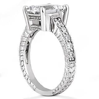 Diamond Engagement Ring 1.50 Ct. Vintage Style White Gold 14K