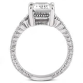Diamond Engagement Ring 1.50 Ct. Vintage Style White Gold 14K