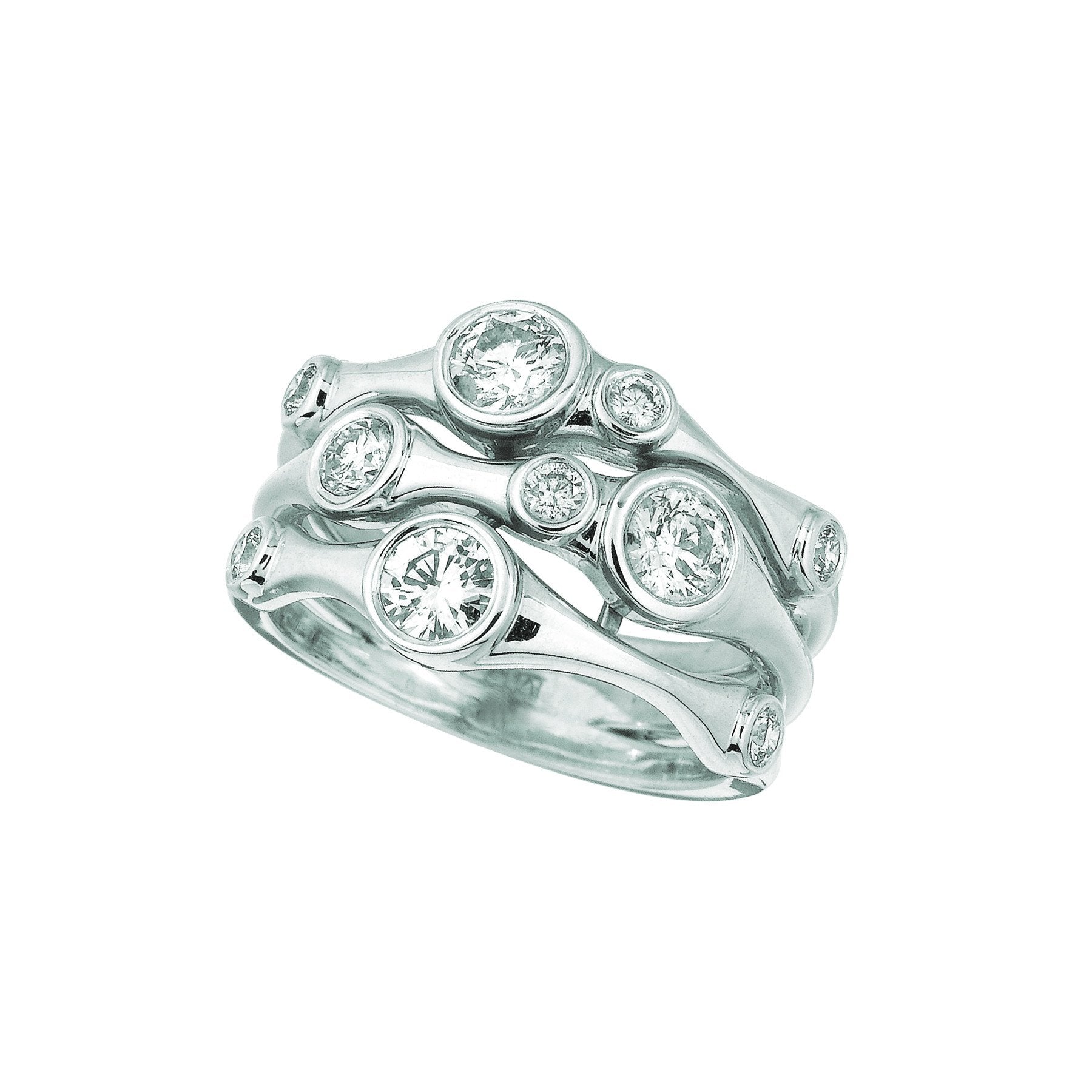 Diamond Fancy Ring 1.10 Carats 14K White Men's Jewelry New