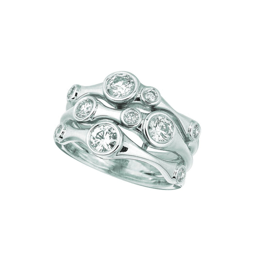 Diamond Fancy Ring 1.10 Carats 14K White Men's Jewelry New