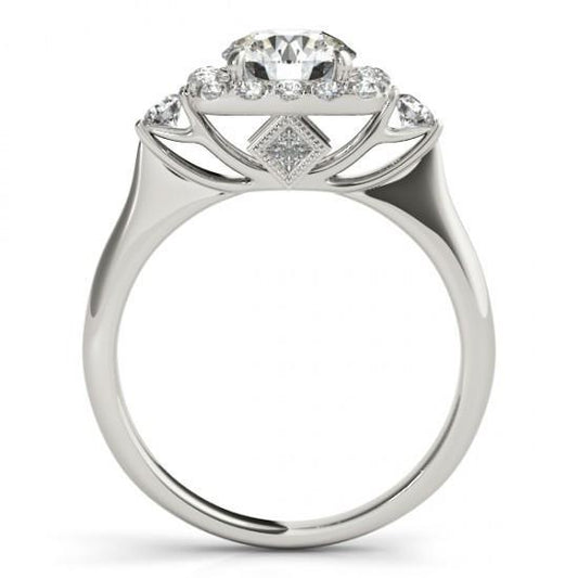 natural round diamond 1.50ct ring side angle