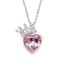 Diamond Necklace Pendant Heart Cut Pink Kunzite 15.50 Carats Gold 14K