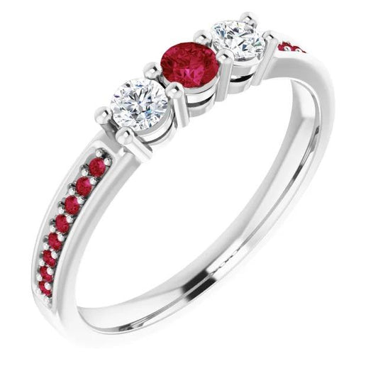 Diamond Ring 1.07 Carats Burmese Ruby Women Jewelry New
