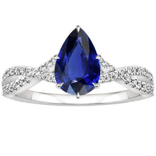 Diamond Ring Infinity Style With Accents Blue Sapphire 3.50 Carats