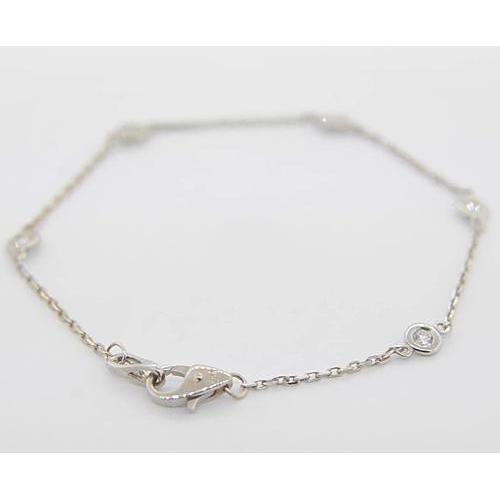 Diamond Round Bracelet 1.50 Carats Bezel Set Jewelry New