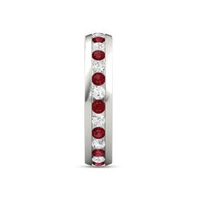 Diamond Round Ruby Eternity Band 2.50 Carats White Gold 14K