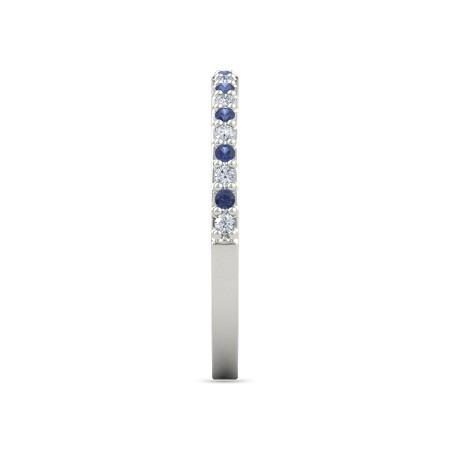 Diamond Wedding Band 0.60 Carats Prong Setting Blue Sapphires