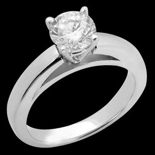 natural round diamond 1.01ct ring front view