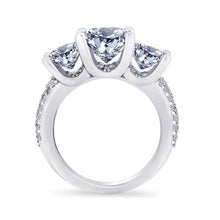 Diamonds Pave Engagement Ring 4.11 Carats White Gold 14K New