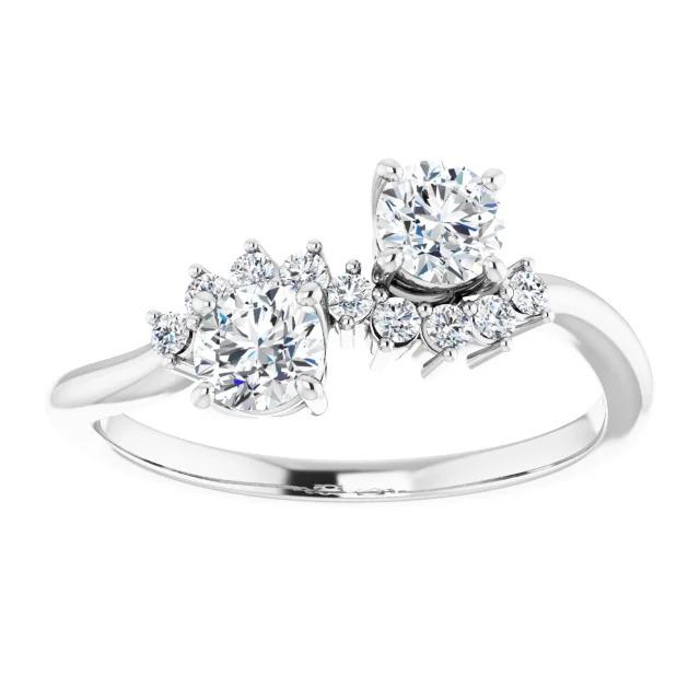 Engagement Round Diamond Ring 1.50 Carats White Gold 14K Jewelry