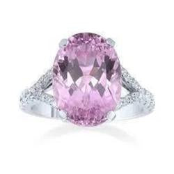 Fancy Pink Kunzite Diamond Ring Lady Gold Jewelry 14.50 Carats