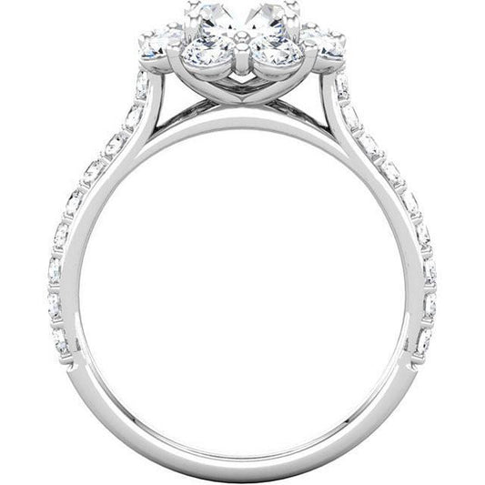 natural round diamond 3.07ct ring side angle