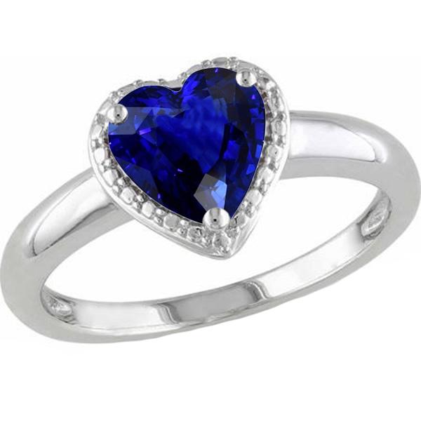 Gold Solitaire Ring Heart Srilanka Sapphire 2.50 Carats Ladies Jewelry