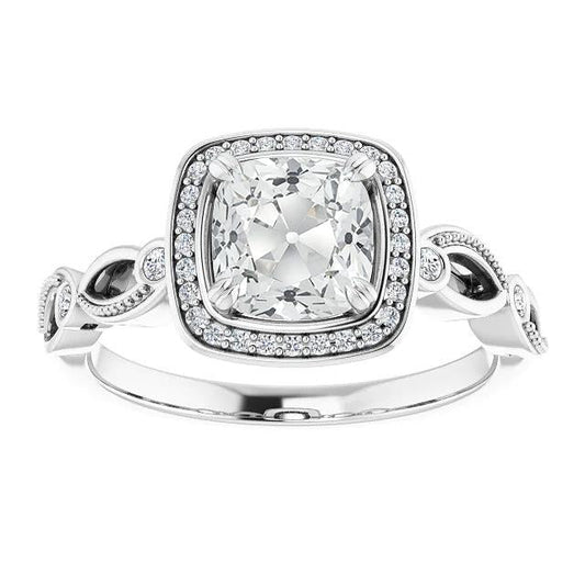 natural round diamond 7.50ct ring front view