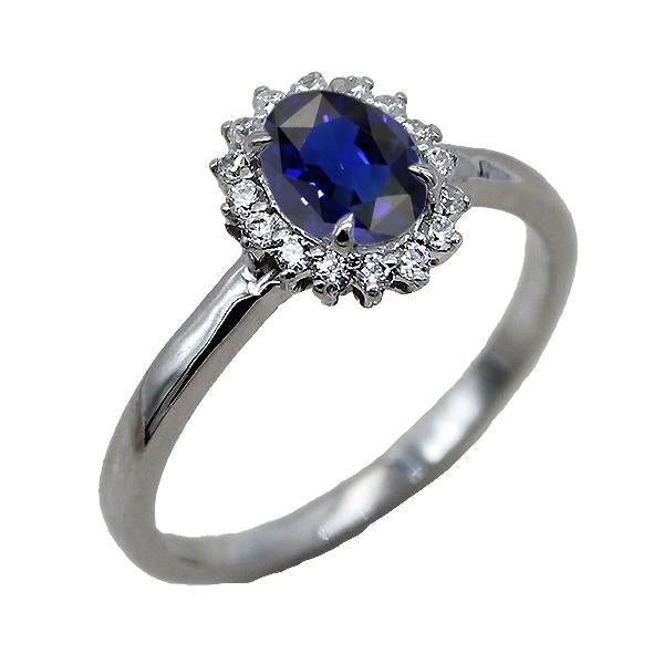 Halo Engagement Ring Oval Srilanka Sapphire Sunburst Style 2.50 Carats