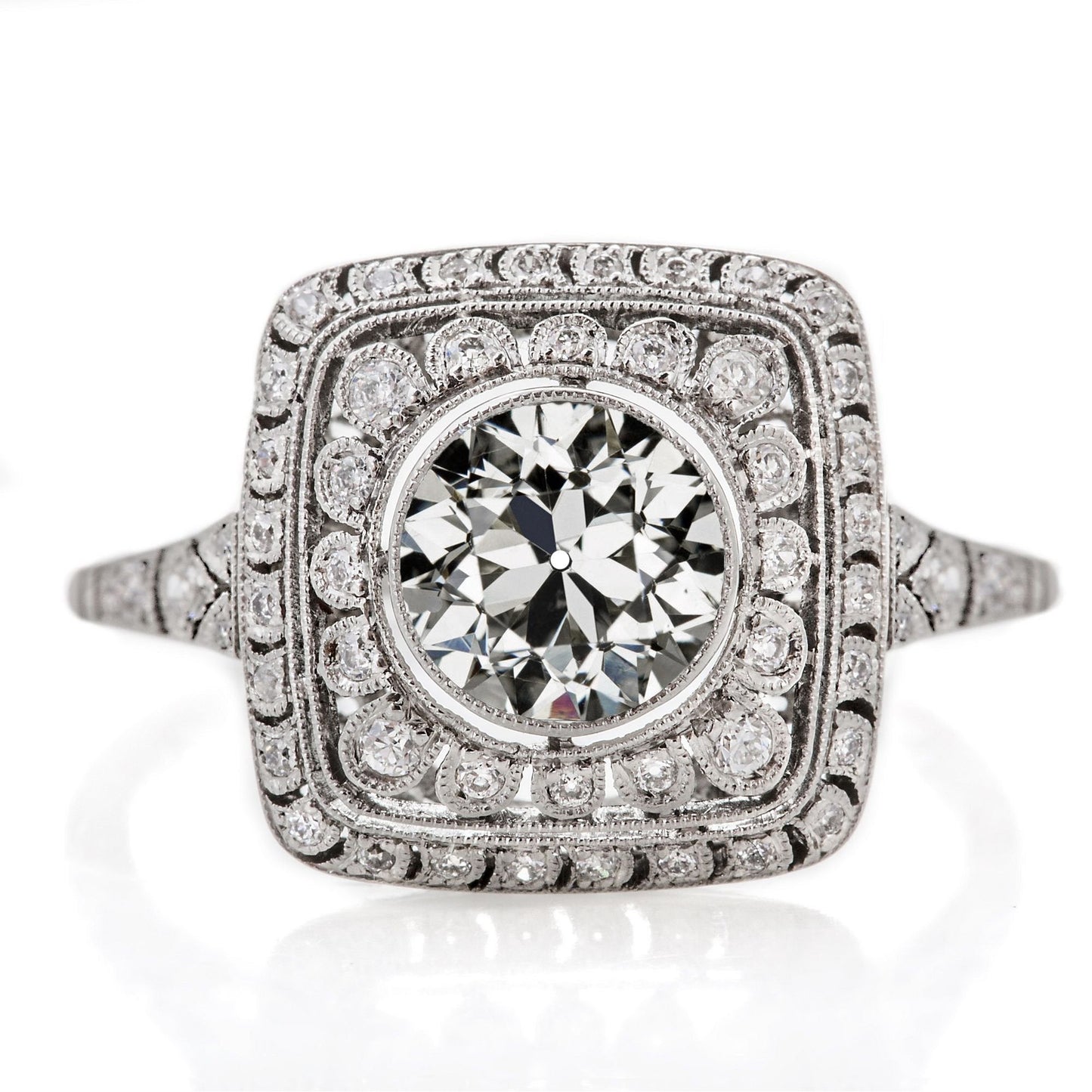 natural round diamond 5.25ct watch front view