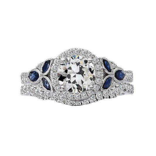 natural round diamond 6ct ring front view
