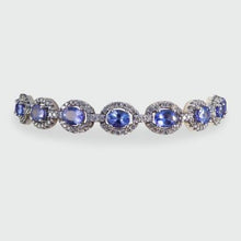 Ladies Bracelet Tanzanite And Natural Earth Mined Diamonds 25.75 Carats White Gold 14K