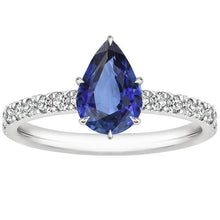 Ladies Engagement Ring Blue Sapphire With Diamond Accents 5.50 Carats