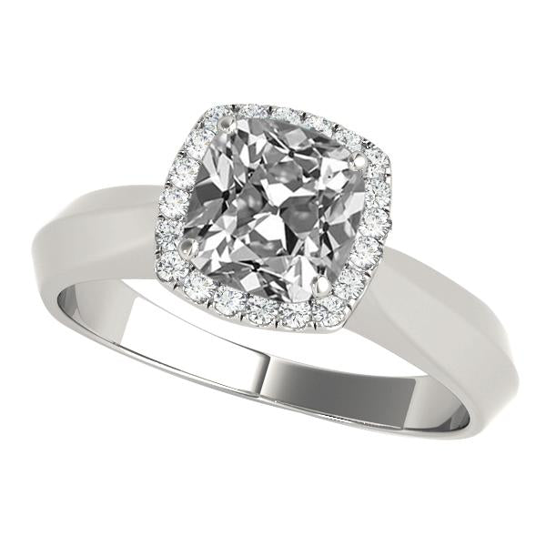 Ladies Gold Halo Cushion Old Miner Diamond Ring 7.50 Carats Jewelry