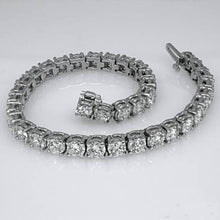 Lady Tennis Bracelet 18.50 Carats Round Cut Natural Earth Mined Diamond White Gold Fine