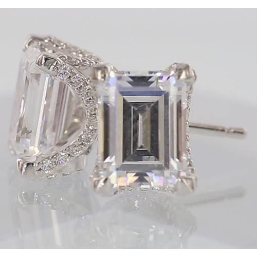 Natural Diamond Studs Emerald Cut 1.50 Carats