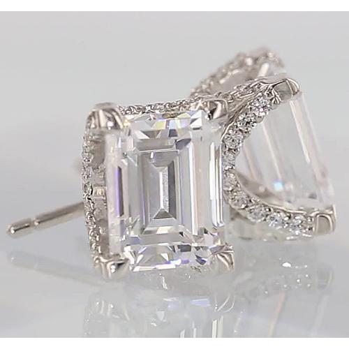 Natural Diamond Studs Emerald Cut 1.50 Carats