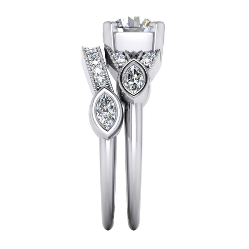 Old Mine Cut Diamond Ring Split Shank 1.60 Carats Women Jewelry