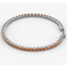 Orange Sapphire Tennis Bracelet Women 5.90 Carats White Gold 14K New