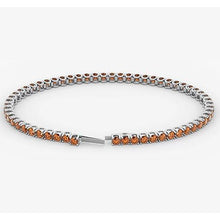 Orange Sapphire Tennis Bracelet Women 5.90 Carats White Gold 14K New