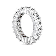 Oval Cut Diamond Eternity Engagement Band 4 Carats White Gold 14K