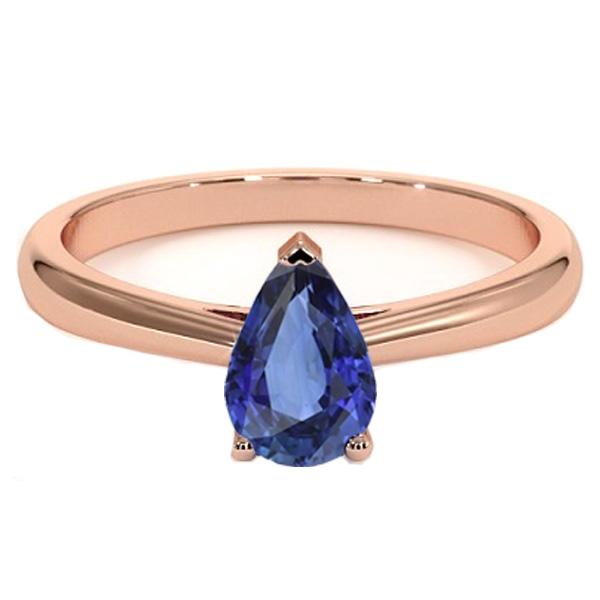 Pear Cut Solitaire Ring Rose Gold 1.50 Carats Gemstone Jewelry