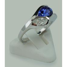 Pear Shape Infinity Tanzanite And Diamond Ring 2.25 Ct. Gold 14K
