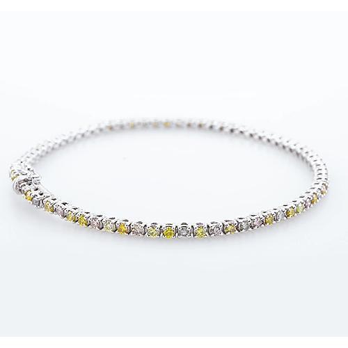 Pink, White, Yellow & Green Sapphire Tennis Bracelet 5 Carats Jewelry