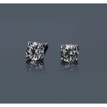 Prong Round Diamond Stud Earring 1 Carat White Gold 14K