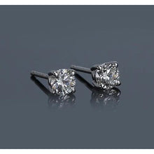 Prong Round Diamond Stud Earring 1 Carat White Gold 14K