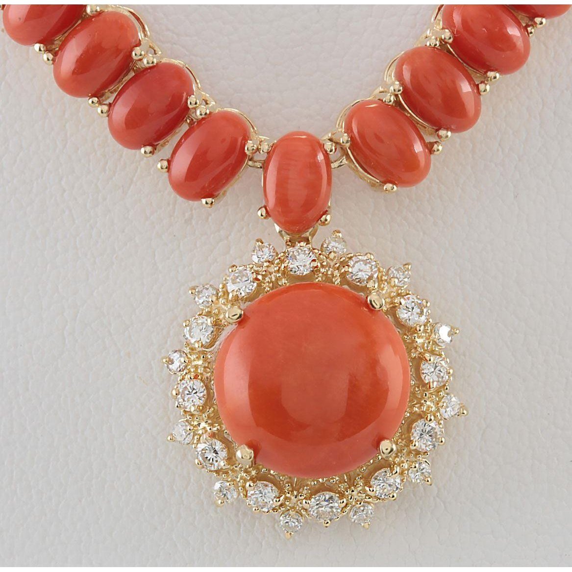 14k selling yellow gold Coral Necklace