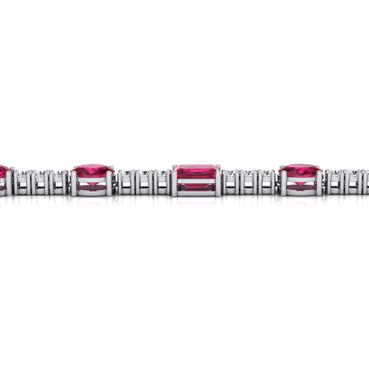 Red Ruby Diamond Necklace 46.50 Carats Gemstone Jewelry
