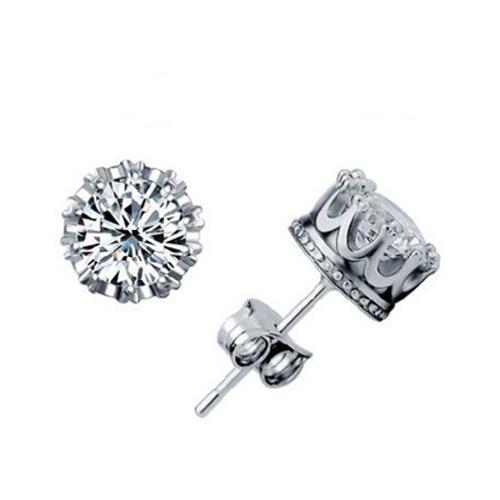 Round Brilliant Cut 2.50 Ct Diamonds Women Studs Earring White Gold