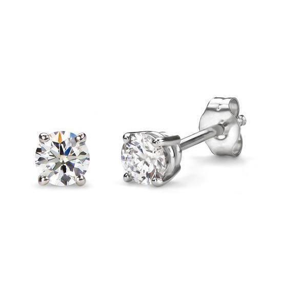 Round Cut Diamond Studs 1.80 Carats White Gold Earrings Women Jewelry