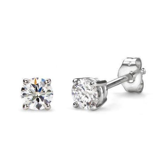 Round Cut Diamond Studs 1.80 Carats White Gold Earrings Women Jewelry