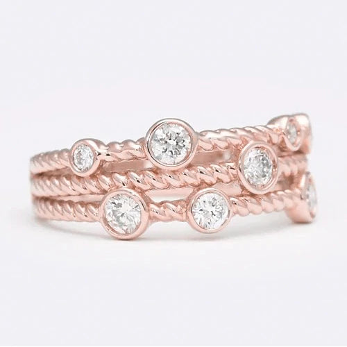 Round Diamond Bubble Ring Band