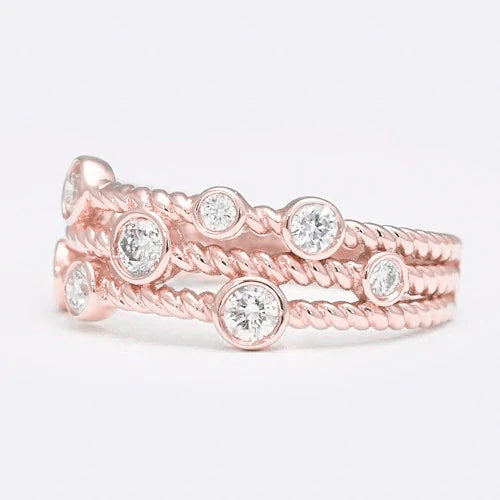 Round Diamond Bubble Ring Band