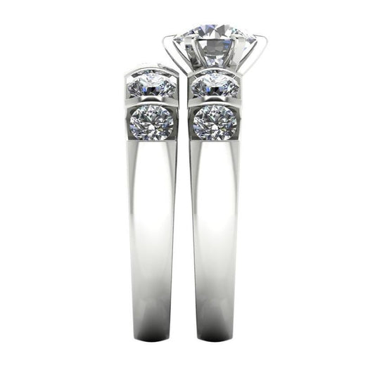 natural round diamond 3.50ct ring side angle