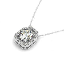 Round Diamond Pendant Necklace Without Chain 1.95 Carat White Gold 14K