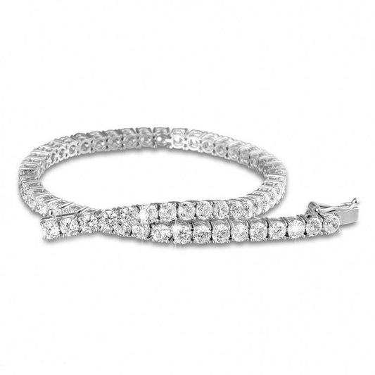 Round Diamond Tennis Bracelet 3.60 Carat White Gold 14K