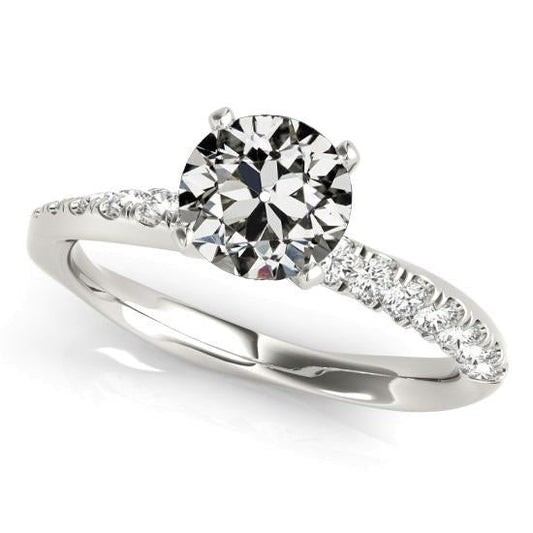 natural round diamond 3.50ct ring front view