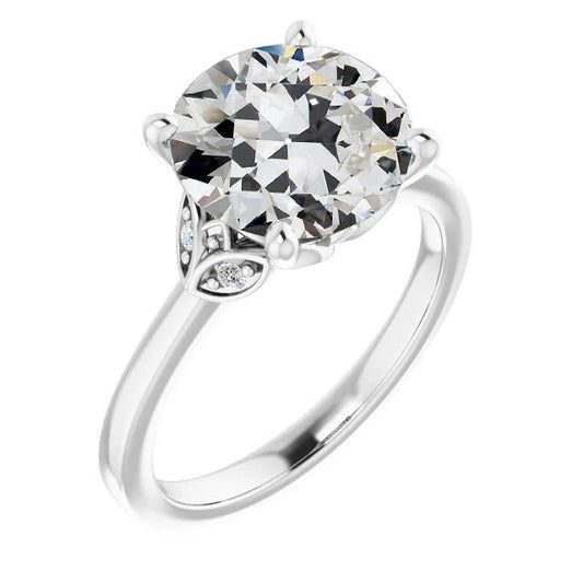 natural round diamond 4.50ct ring front view