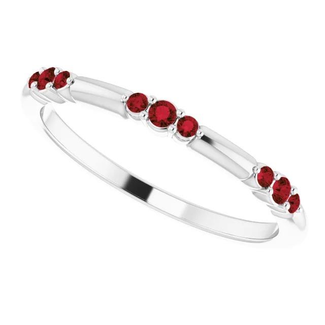 Round Red Ruby Promise Ring 1.80 Carats White Gold 14K