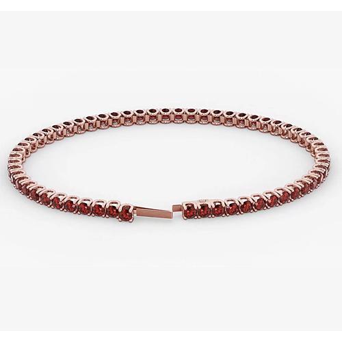 Ruby Tennis Bracelet Rose Gold 5.90 Carats Jewelry New